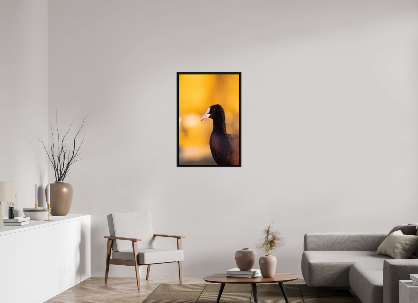 Golden Serenity: A Coot's Portrait