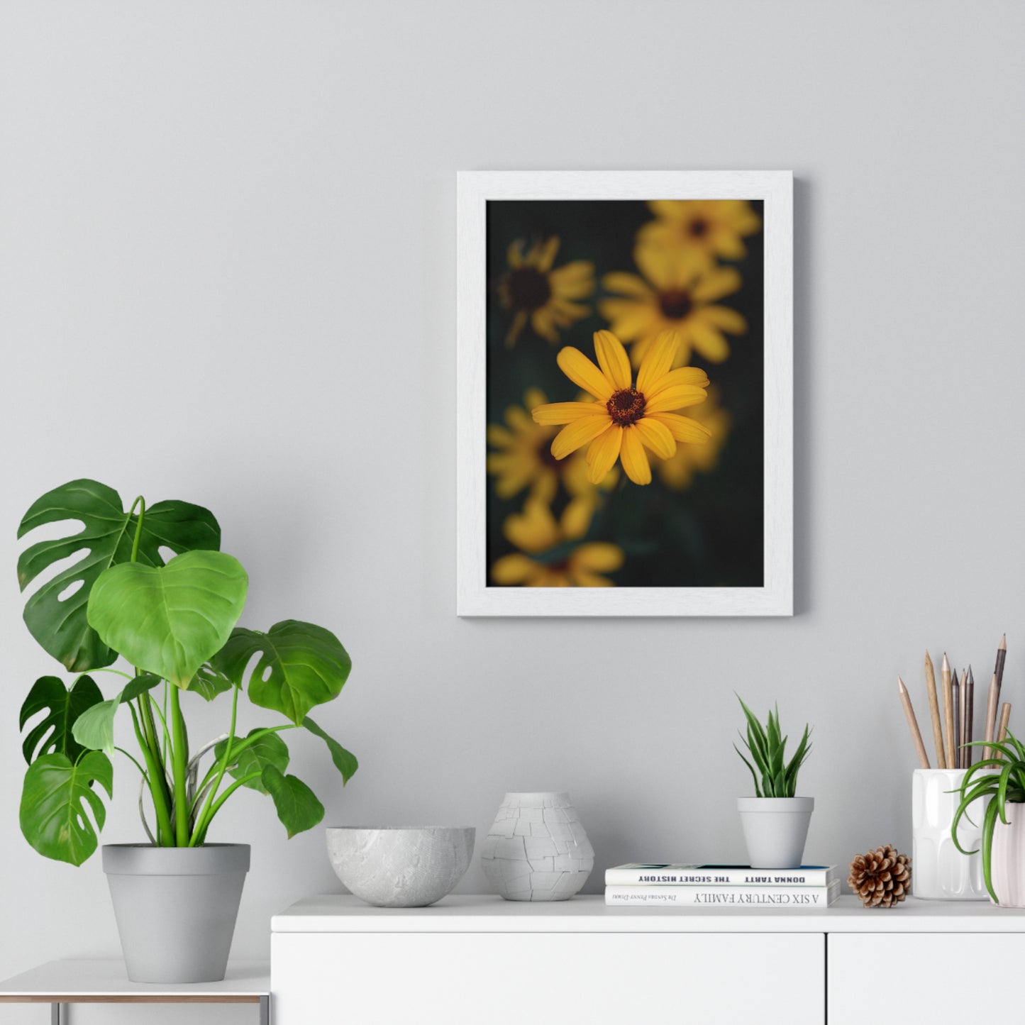 Vertical Framed Poster, Where light meets stillness