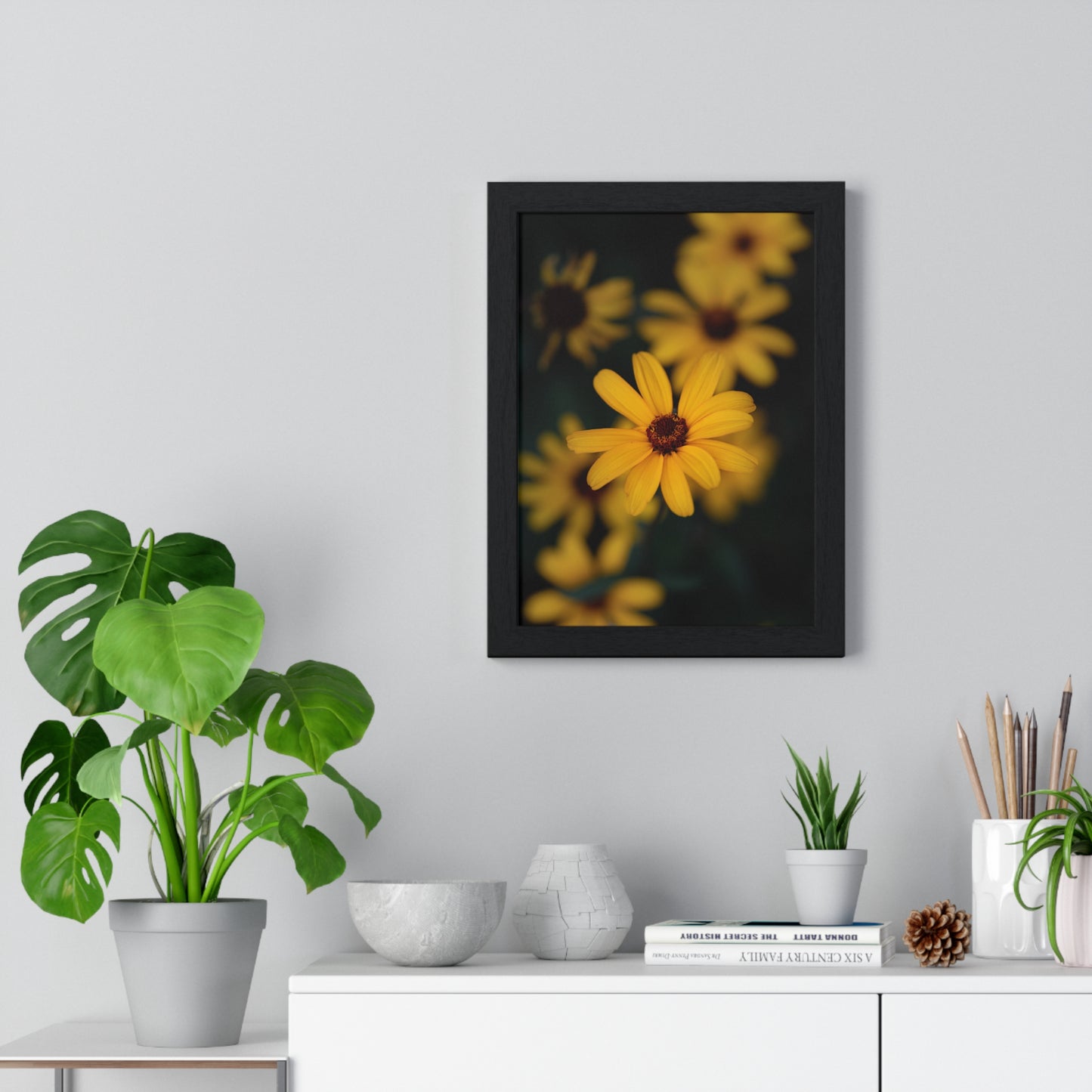 Vertical Framed Poster, Where light meets stillness
