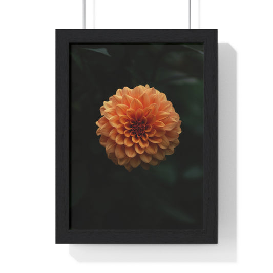 Vertical Framed Poster, Nature’s geometry, painted in sunset hues