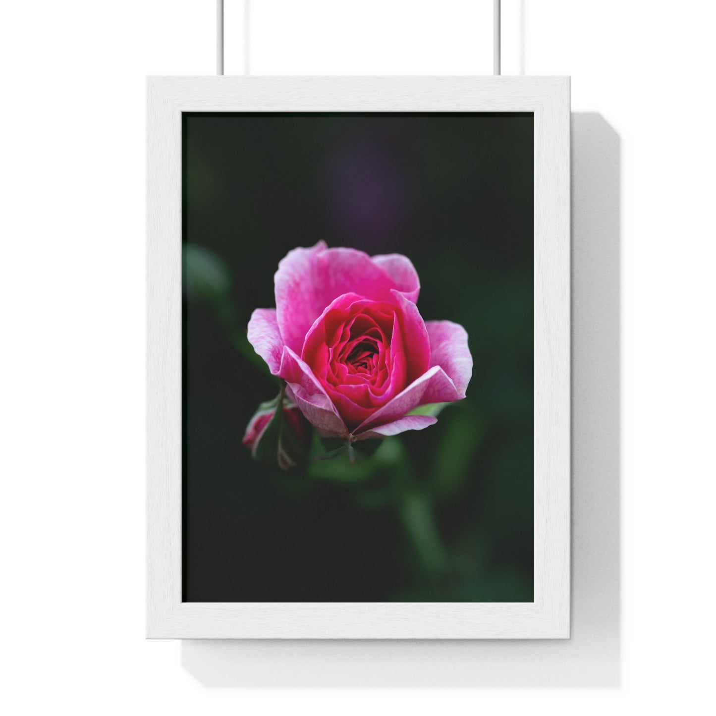 Vertical Framed Poster, A quiet bloom, full of emotion