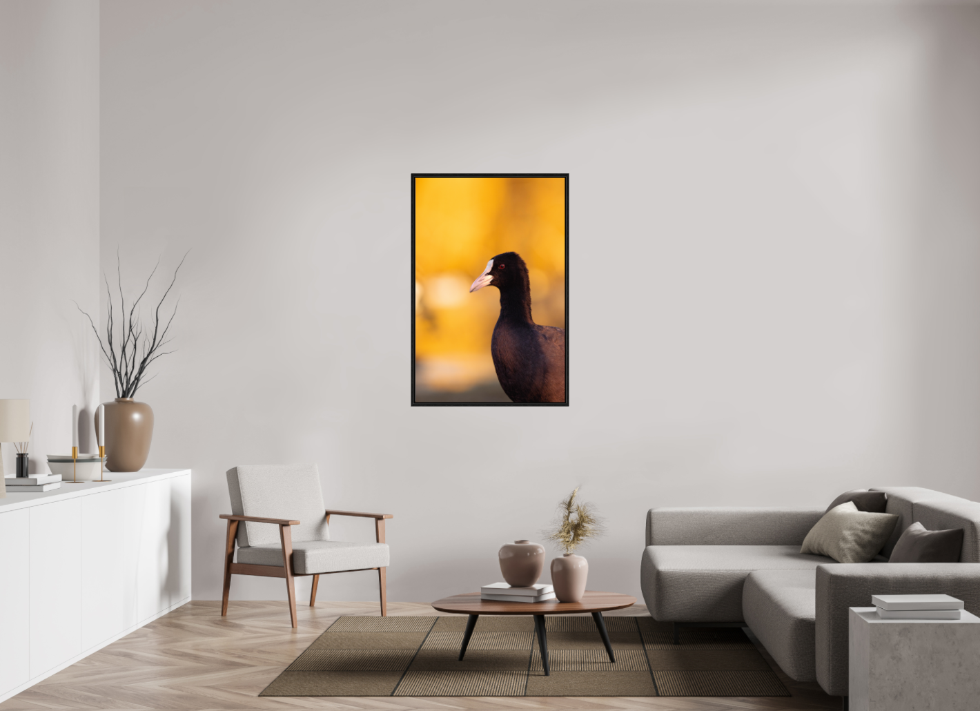 Golden Serenity: A Coot's Portrait